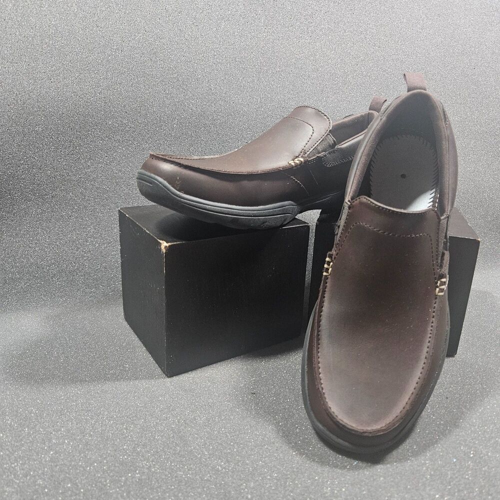 Sketchers relaxed fit harper-ford mens dark brown leather loafers